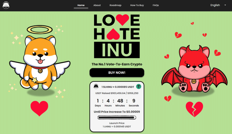 Love Hate Inu website