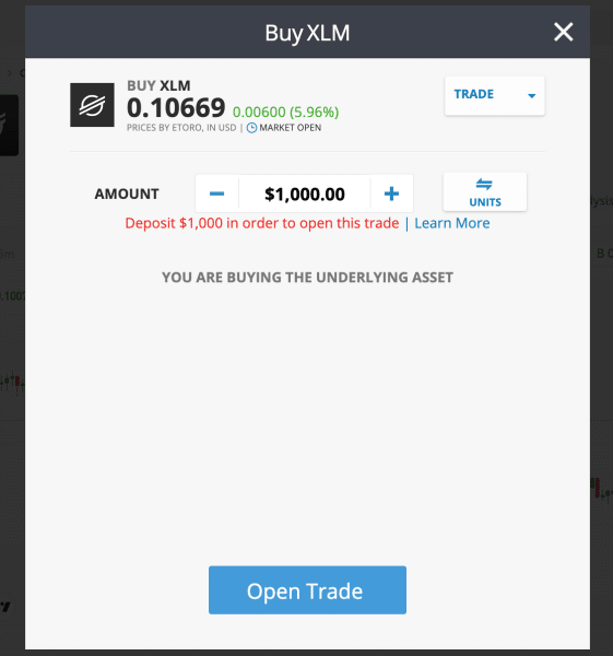 XLM Buy eToro