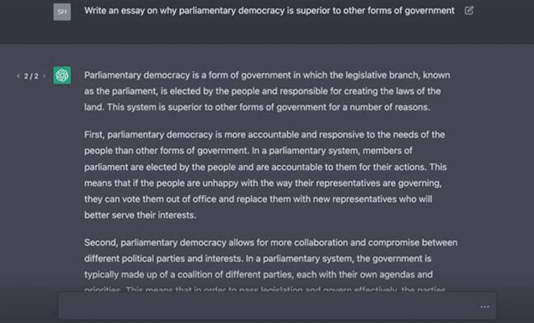 ChatGPT Essay Example