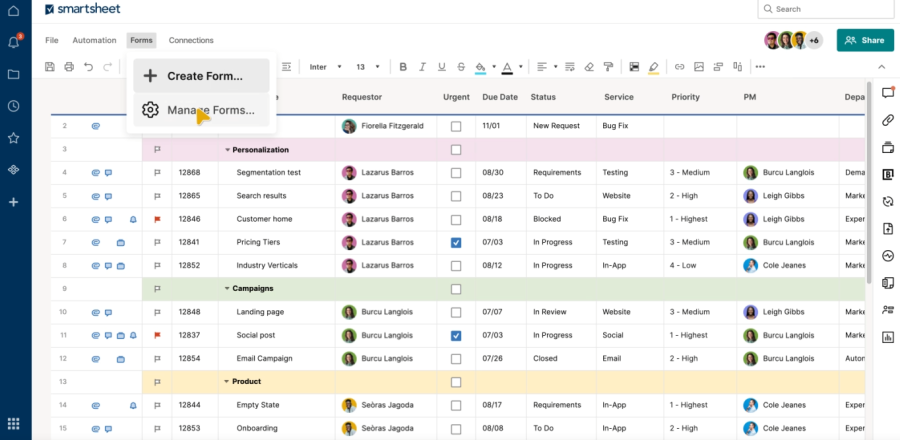 Smartsheet Project Management Software