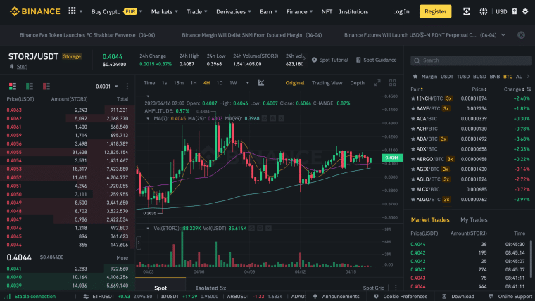 binance storj
