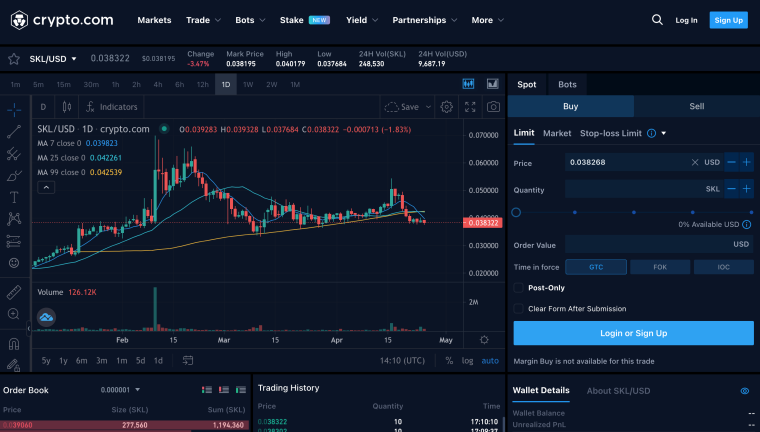crypto.com skl
