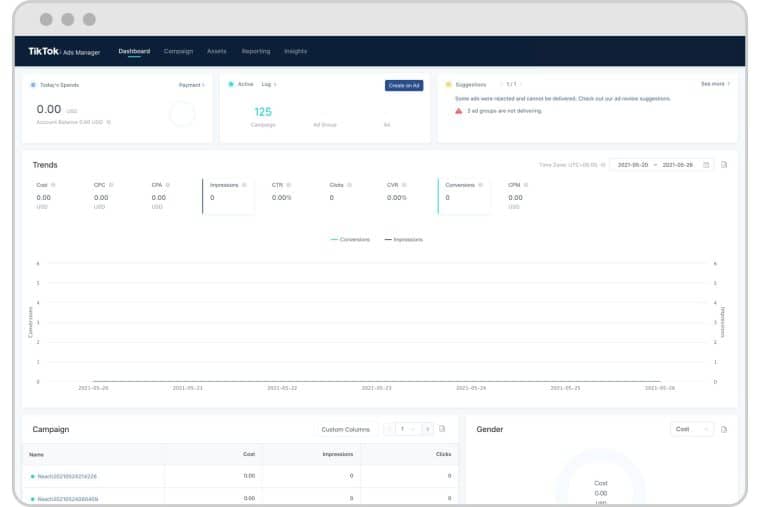 Ad Manager TikTok Dashboard
