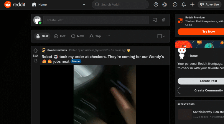 Reddit User Subreddit Homepage