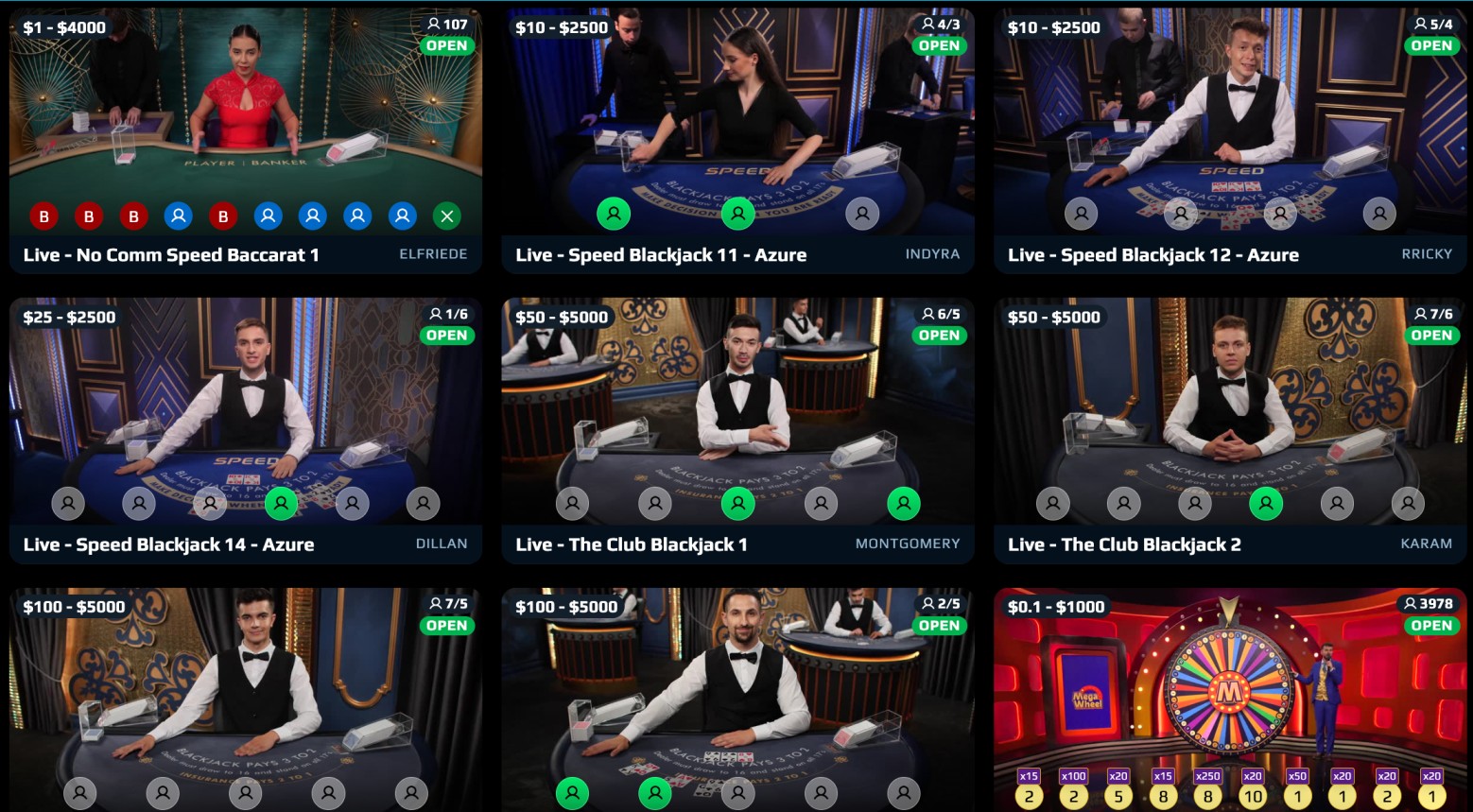 Live Dealers at MetaWin