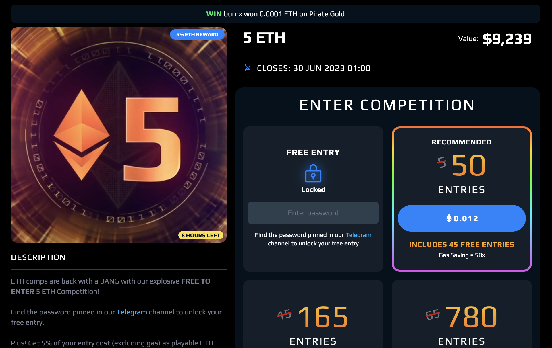 MetaWin lottery game
