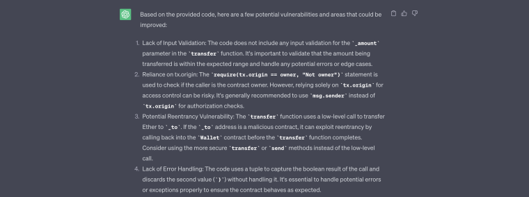ChatGPT-4 detected potential threats in the code, 