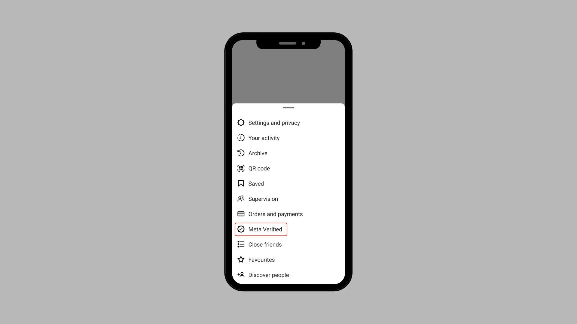 How to get verified on Instagram: Screenshot showing how to access Meta Verified via Instagram settings