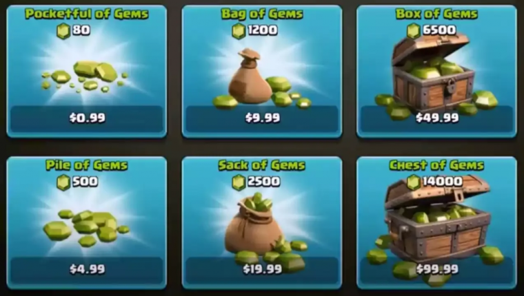 clash of clans gems