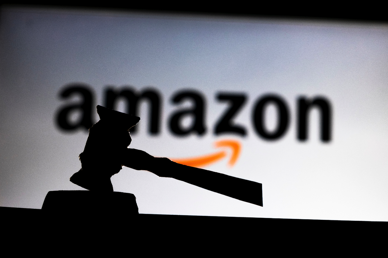 Amazon logo with gavel