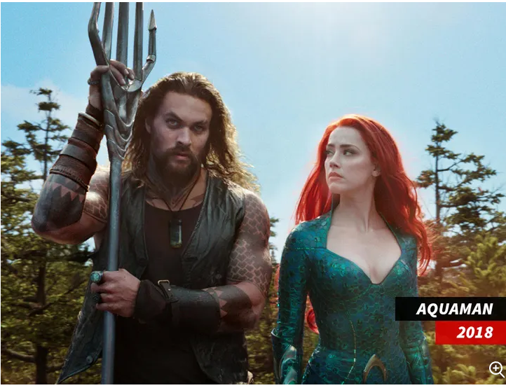 Amber Heard and Jason Momoa in Aquaman