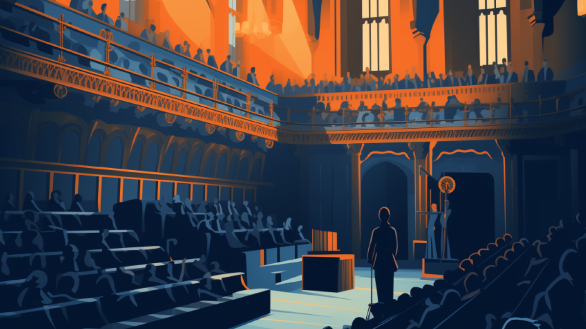artistic rendering of UK parliament