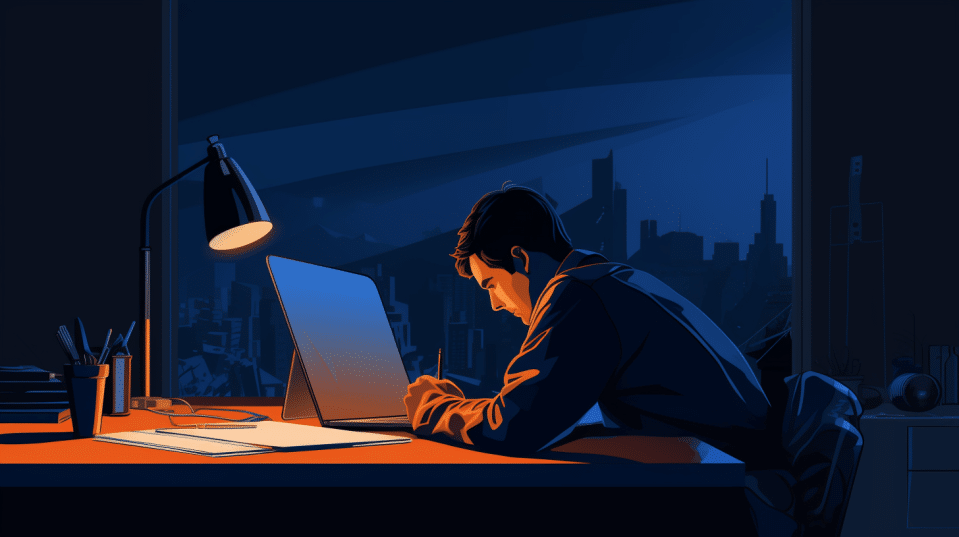 someone working at a desk