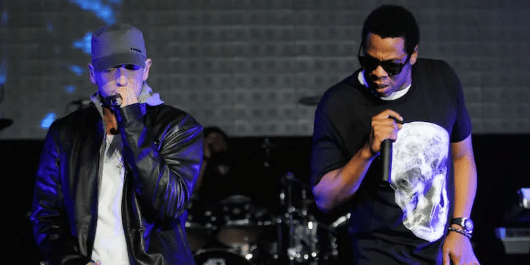 Jayz and Eminem performing
