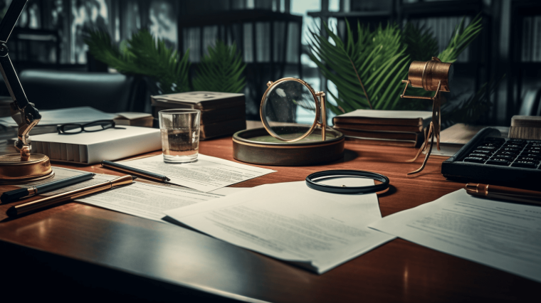 verifying documents on the desk