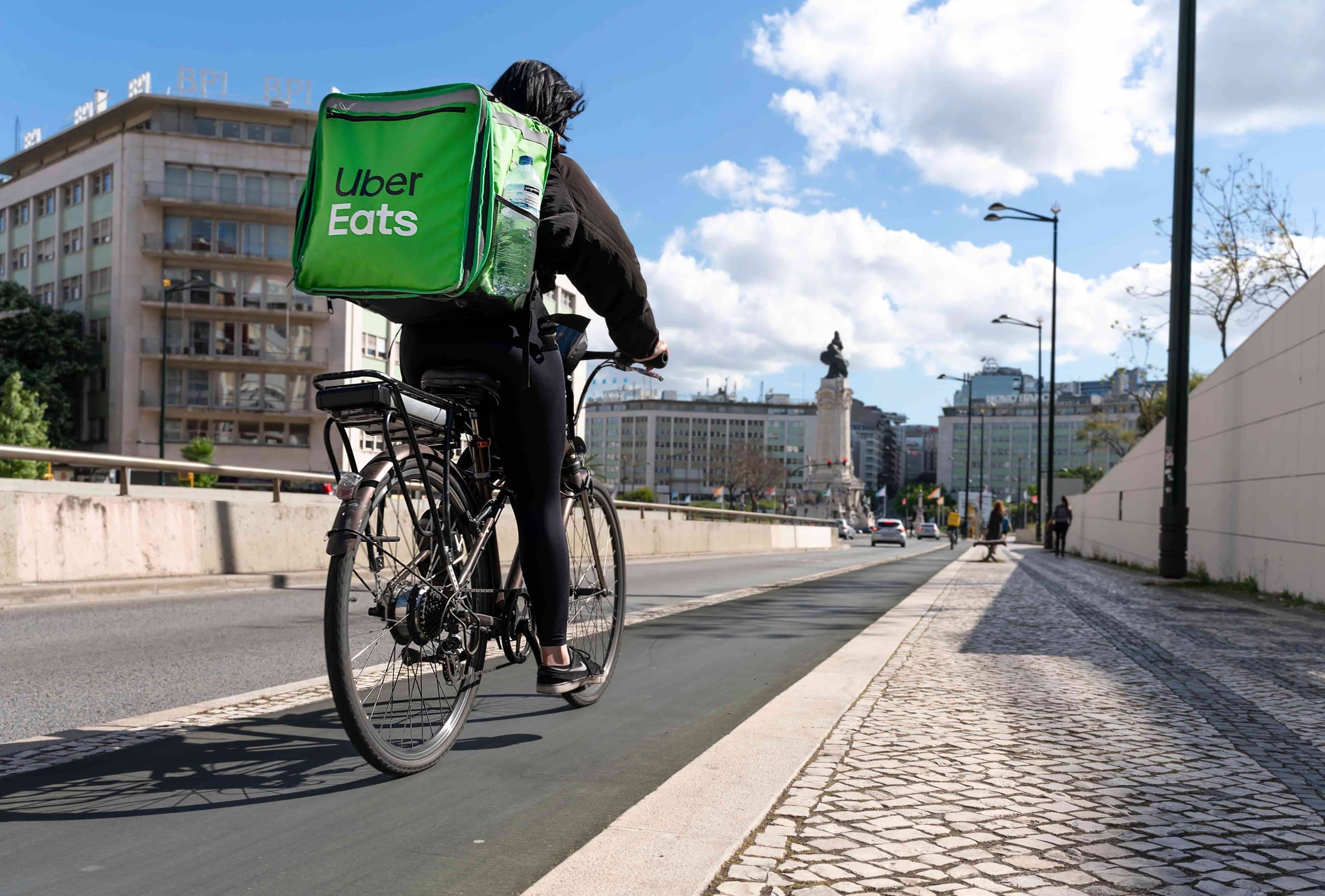uber eats guy on a bicycle