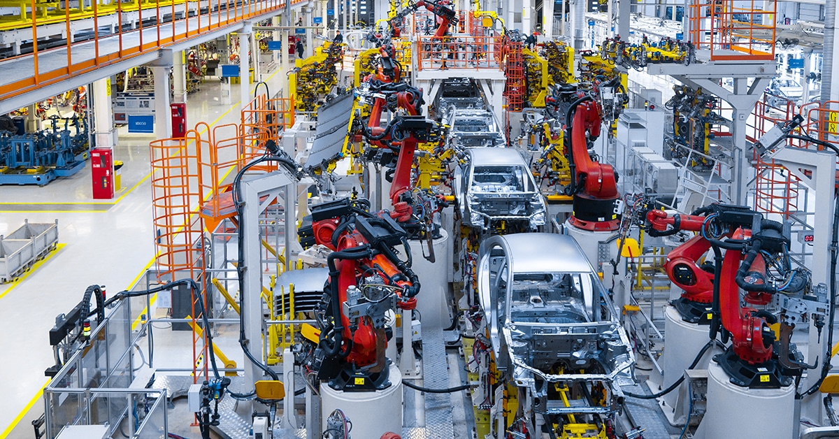 factory robots in car factory