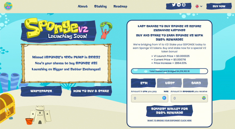 sponge v2 homepage