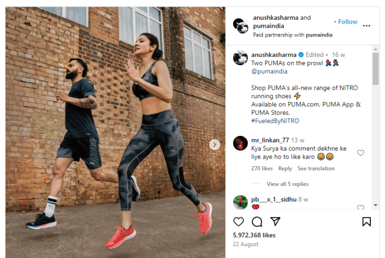 virat kohli instagram post