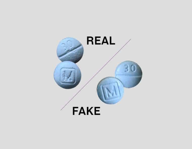 counterfeit vs real pills DEA