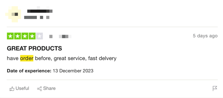 Customer reviews