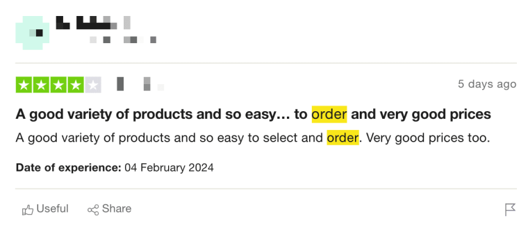 Customer reviews