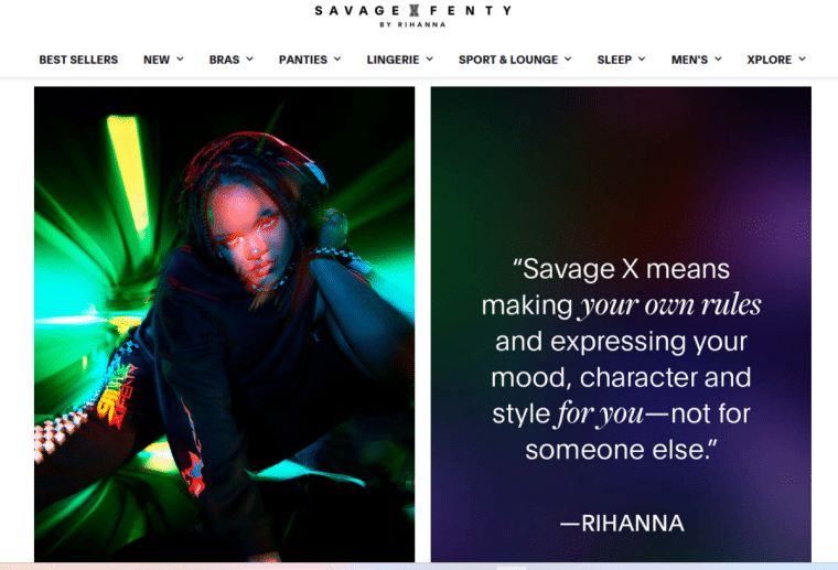 rihanna savage x fenty website
