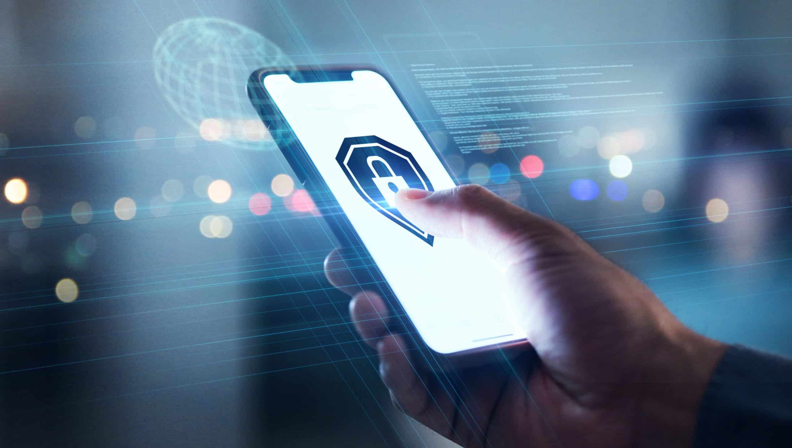 security symbol on a phone
