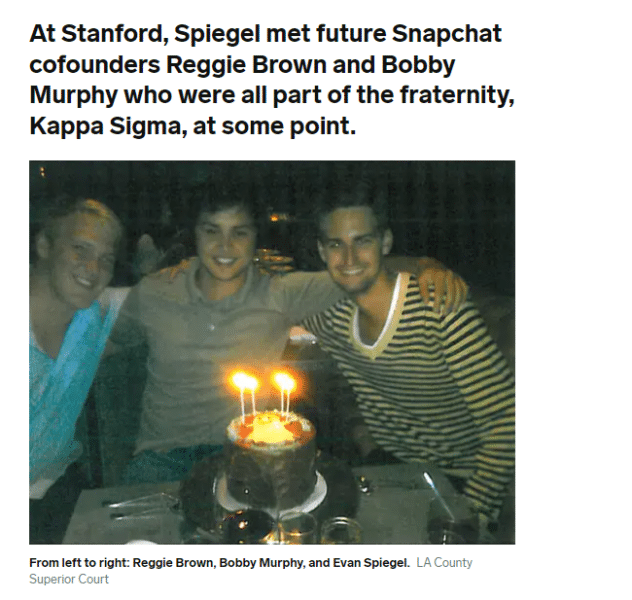 evan spiegel partying
