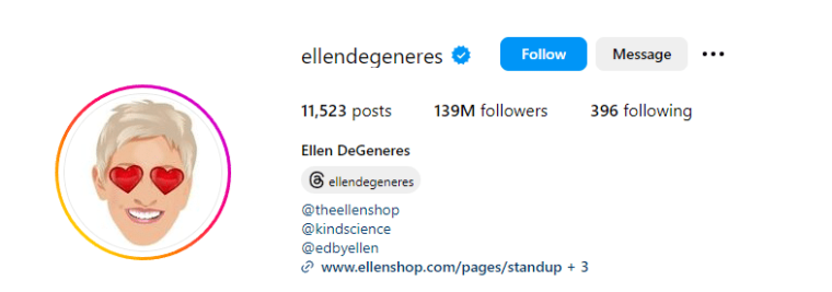 ellen degeneres instagram