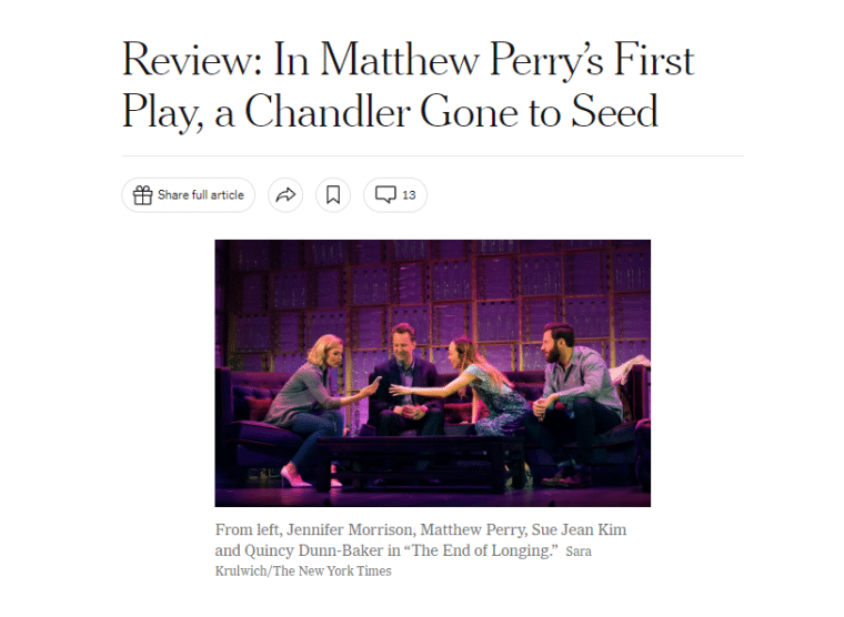 matthew perry new york times play review