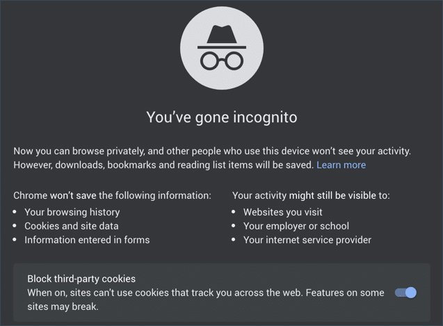 incognito mode google