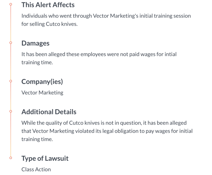 Cutco lawsuits