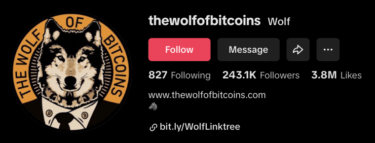 best tiktok crypto - The Wolf of Bitcoins