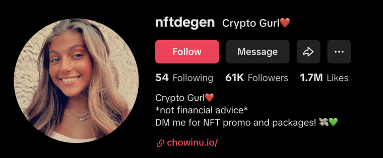 best tiktok crypto - nft.Degen