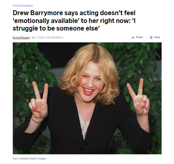 Drew Barrymore headline