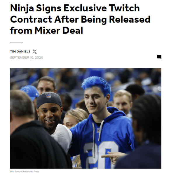 Ninja lands exclusive twitch deal