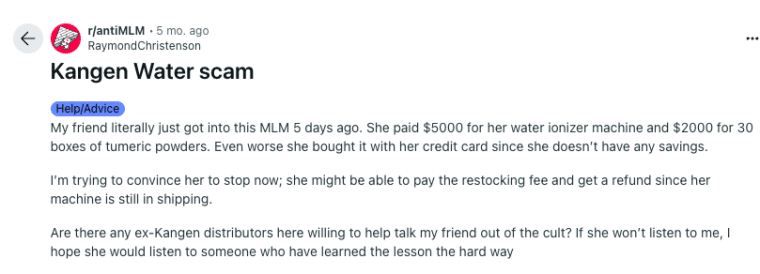 kangen water scam reddit