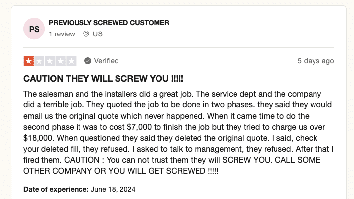 glassdoor review of power home remodeling