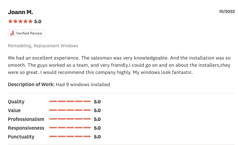 Positive review of power home remodeling