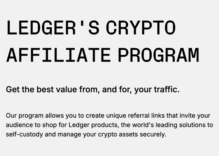 best crypto affiliates programs - ledger