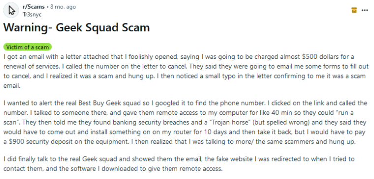 Geek Squad scam example from reddit