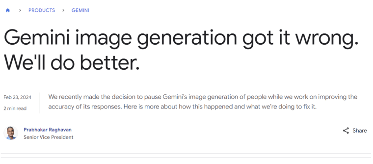 google gemini apology