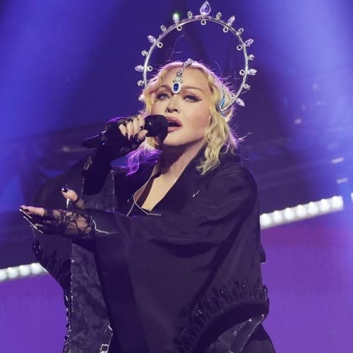 Madonna performing on stage