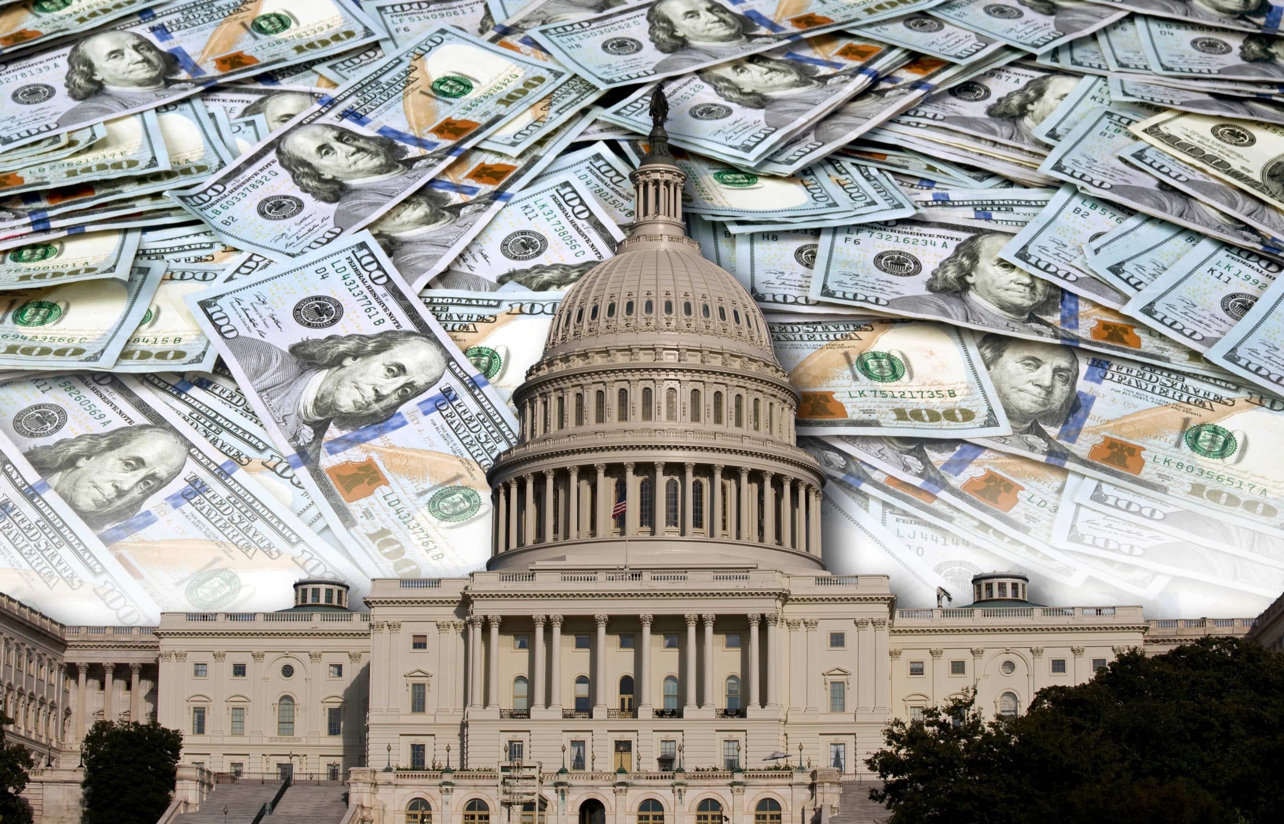 Congress building with money on top