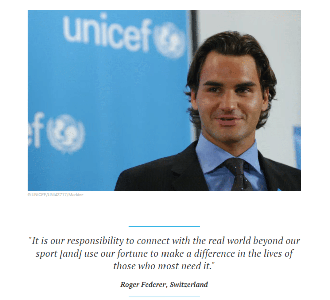 roger federer unicef