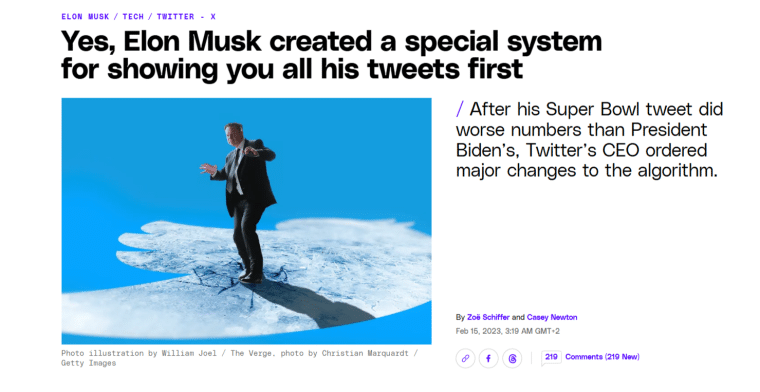 The Verge - Yes, Elon Musk created a special system for showing you all his tweets first