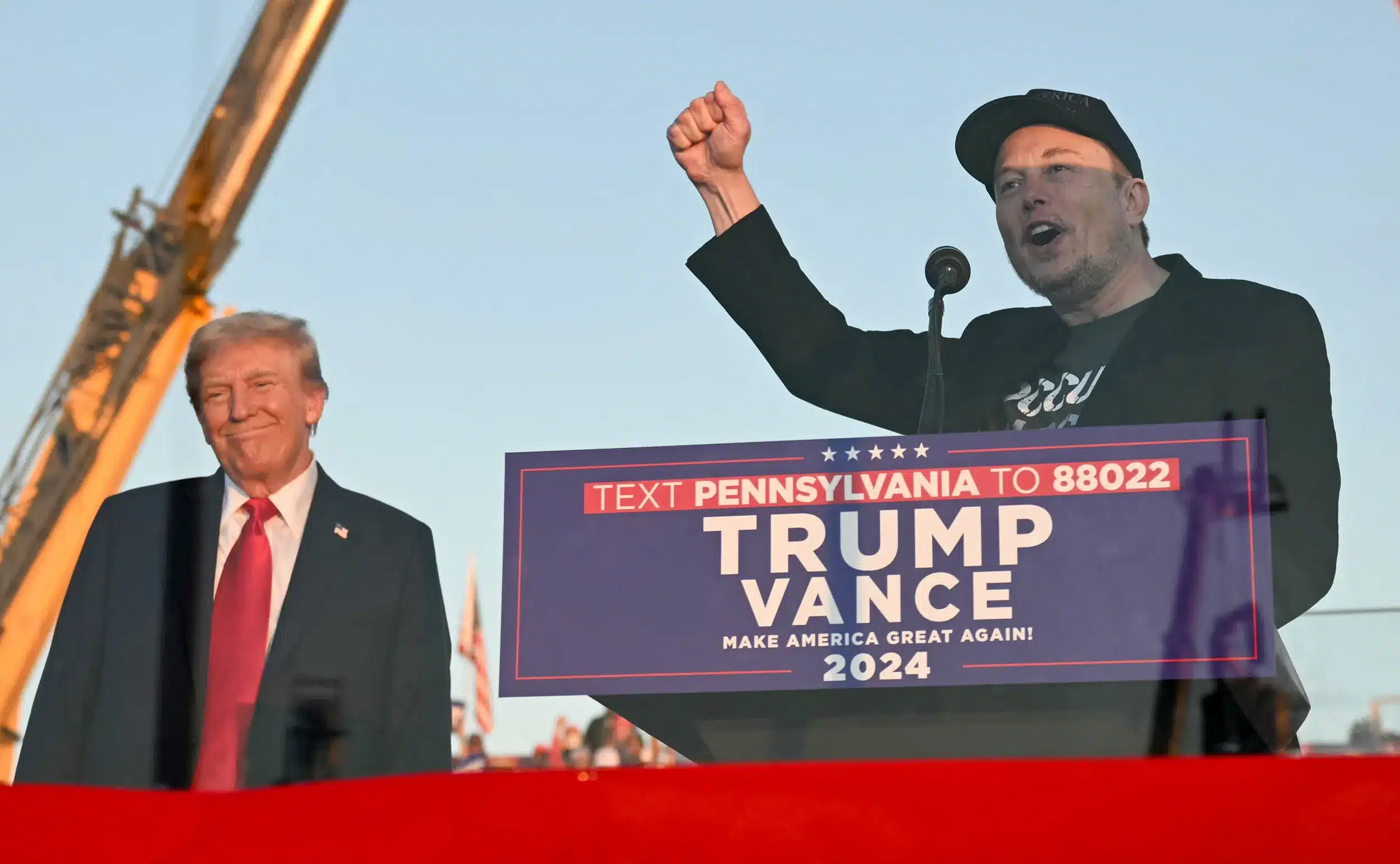 Donald Trump and Elon Musk speaking