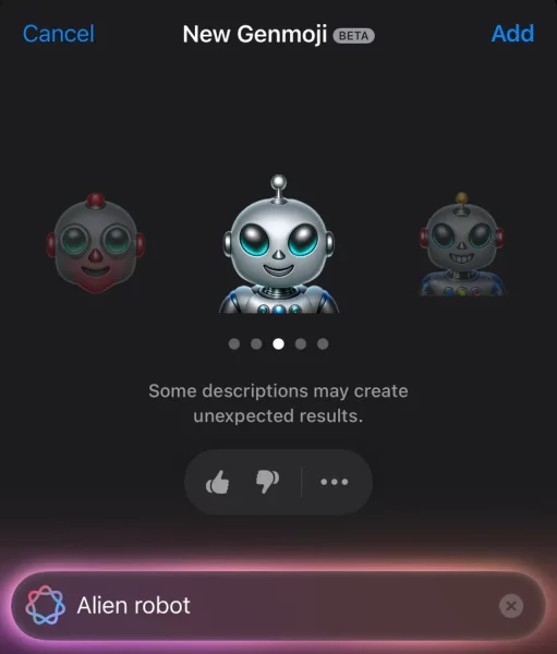 apple public beta ios 18.2 genmoji how it works