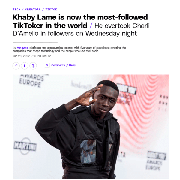 khaby lame most followed tiktoker